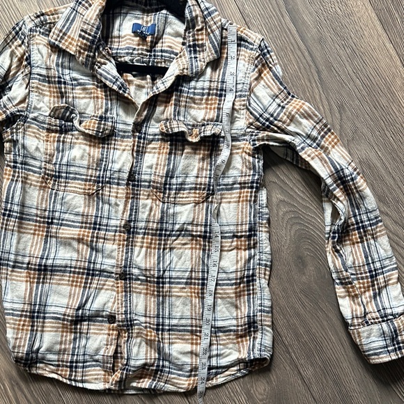 George Tan and Black Plaid Button Down Shirt - Picture 12 of 12